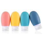 Silicone Travel Bottles,4 Pack 60ml Leak Proof Squeeze Refillable Portable Empty Travel Size Bottles Accessories Containers for Toiletries Shampoo Conditioner Lotion,BPA Free and TSA Approved