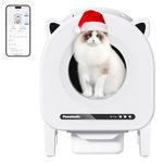 Self Cleaning Cat Litter Tray, 68 L Extra Large Automatic Cat Litter Tray for Multiple Cats, with Safety Protection, APP Control, Odor Removal Smart Robot Litter Box, 2 Roll Trash Bags