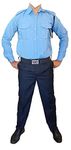 REGALIA Men's Security Guard Uniform (Sky Blue Shirt Black Trouser, Waist 32 inch) with Accessories, Each