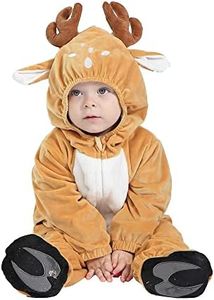 HSCTEK Baby Deer Costume, Newborn Reindeer Costume for Baby Boys Girls, Baby Halloween Costume Fawn Onesie for Toddler Infant 3-6Months