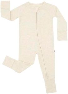 Little Sleepies Pajamas for Baby Boys & Girls, Viscose from Bamboo Baby Pajamas, Snug Sleeper, Toddler PJs, 2-Way Zipper, Heather Oatmeal, 3T