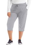 Just My Size Women's Plus-SizeFrench Terry Capri with Pockets Light Steel