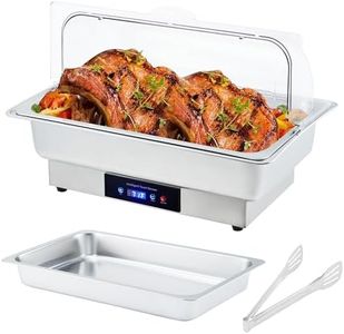 Garvee Electric Chafing Dish Buffet Set, 9 QT Stainless Steel Food Warmer with Temperature Control & Transparent Roll Top Lid, Catering Server for Parties, Banquets, Buffets, Keeping Food Warm & Fresh