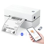 MUNBYN Bluetooth Thermal Shipping Label Printer, 130B Wireless 4x6 Label Printer for Small Business Office, Compatible with iPhone, Android, iPad, Windows, macOS, Canada Post, UPS, Purolator (White)