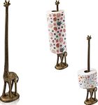 Giraffe Paper Towel Holder for Kitchen or Decorative Toilet Paper Stand for Bathroom - Unique Antique, Vintage, Whimsical Animal Design Roll Dispenser for Home Decor