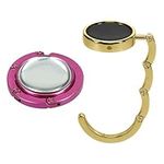 kwmobile Purse Hanger for Table (Set of 2) - Purse Hook for Table - Folding Handbag Hanger - Portable Bag Holder