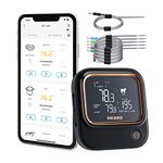 INKBIRD 5Ghz Wi-Fi & Bluetooth Meat Thermometer, Rechargeable Wireless Thermometer with Magnetic Back,Alarm,Timer,29 Meat Presets,Temperature Graph for BBQ,Smoker,Grilling,Oven (6 Probes)