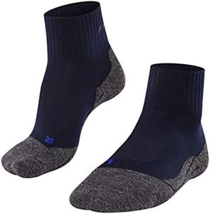 FALKE Women's TK2 Explore Cool Short Hiking Socks, Quarter, Medium Padding, Breathable Quick Dry, Cooling, Lyocell, Blue (Marine 6120), 9.5-10.5, 1 Pair