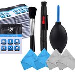 Camera Lens Cleaning Kit - Air Blower, Cleaning Brush, 2in1 Lens Cleaning Pen, 50 Individually Wrapped Wet Tissues and 4 Microfiber Cloths - Keeps Your DSLR, Compact Camera or Action Lens Spotless