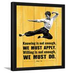 Chaka Chaundh - Bruce Lee Quotes Posters with Frame - Bruce Lee Wall Frame - Bruce Lee Posters Framed - Bruce Lee Photo Frame - (14 X 11 Inches) (lee yellow), Acrylic