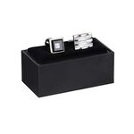 HooAMI Cufflink Box Tie Clip Bar Gift Box Black Jewelry Gift Box