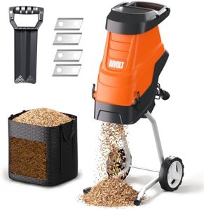 AIVOLT Electric Wood Chipper Shredder 15-Amp, 1.8" Cutting Capacity with 12 Gal Anti-Blowout Collection Bag, 2 Extra SK5 Blades, 18:1 Mulching Ratio for Yard Waste, Composting & Garden Cleanup