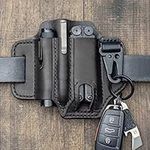 Breale Tactical Multitool Holder Leather EDC Bag Organiser Belt Loop with Key Holder for Torch Tools Outdoor Camping (17.5 x 13 cm)