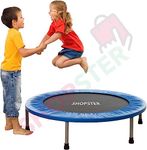 Shopster Compact Fitness Mini Indoor/Outdoor Jumping Trampoline for Kids | Quiet and Safe Bounce (40 Inch) Multi