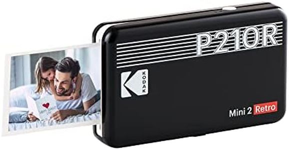 Kodak Mini 2 Retro Portable Instant Photo Printer, Wireless Connection, Compatible with iOS, Android & Bluetooth, Real Photo (2.1x3.4”), 4Pass Technology & Lamination Process, Premium Quality- Black