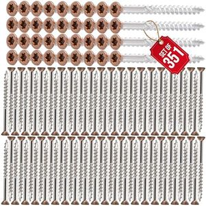 Bolt Dropper Deck Screws - Type 316 Stainless Steel for Exterior and Construction Projects - Wood Screws - Includes 2" Drive Bit - Size #10 x 2-1/2" - Ideal for Decking, Cabinets and More - Set of 351