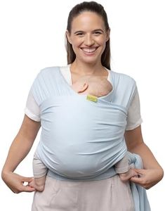 Boba Baby Wrap Carrier – Original Baby Sling Carrier for Newborns (7–35 lbs), Soft, Secure, Hands-Free & Ergonomic, Ideal for Comfortable Bonding, New Parents (Serenity Light Blue)