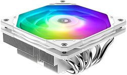 ID-COOLING IS-55 ARGB WHITE CPU Cooler Low Profile 57mm Height CPU Air Cooler ARGB 5 Heatpipes 120x120x15mm Slim Fan, CPU Fan for Intel LGA1700/115X/1200; AMD AM4/AM5