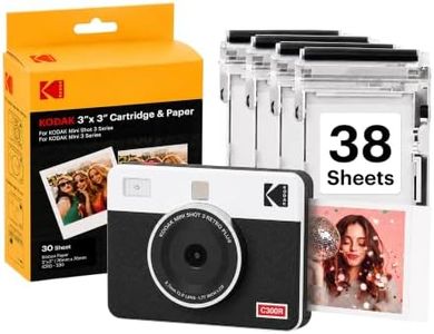 KODAK Mini Shot 3 Retro 3x3 Instant Camera, Photo Printer, 38 Sheet, White