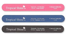 Tropical Shine 8.5 Inches Nail Files For Natural and Acrylic Nails. 3 pcs.