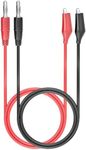 Goupchn 4mm Banana Plug to Alligator Clip Test Leads Crocodile Clips Copper Soft Flexible Cable Wire Set 2PCS Red Black