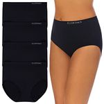 ELLEN TRACY Women s Full Brief Panties Breathable Seamless Underwear 4-Pack Multipack (Regular & Plus Size) - Small Black