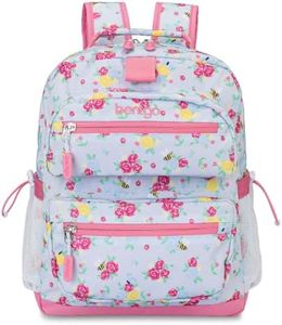 Bentgo Kids Print Backpack - Lightweight 14” Backpack for School, Travel & Daycare, Ideal for Ages 4+, Durable & Water-Resistant, Roomy Interior, & Loop for Lunch Bag (NEW Blooming Floral)
