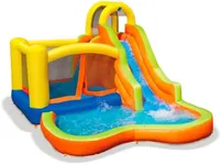Banzai Inflatable Pool Water Slide, Blow Up Backyard Splash House, Sun N’ Splash