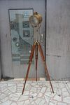 OVERSEAS MART Nautical Metal LEDTripod Spotlight, Antique Brass Lamp Pack Of 1