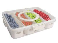 Gzsekken Fresh Food Storage Containers with Lids Airtight,Fridge Food Storage Containers Food Fresh Box with 4 Pack Removable Colander for Fruit Salad Vegetables BPA Free Clear Sealed Keeper