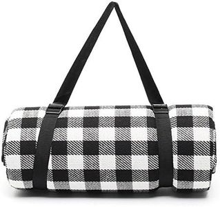 Premium 2mX2m Picnic Blanket Waterproof Cashmere Rug Mat Outdoor Red/Black (Black)