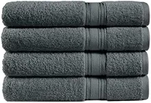 CHATEAU HOME COLLECTION Large Bath Towels Set of 4, 100% Cotton Ultra Low Twist Bath Towel Set, Quick Dry Towels for Bathroom, Super Absorbent Bathroom Towels, Oversized Bath Towels - Grey Towels