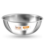 Kraft- follow your imagination Futuretec Triply Stainless Steel Cookware Tasla - 1.1 Litre, 18Cm / 2.5 Mm Thick Extra Deep Tasra/Kadai For Cooking/Induction Bottom, Gas Base / 5 Years Warranty