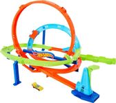 Hot Wheels Toy Car Track Set, Action Loop Cyclone Challenge, 18-in Tall, 2 Ways to Play & Easy Storage, with 1:64 Scale Vehicle