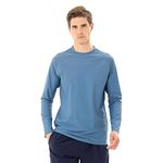 TIZAX Men's Rash Vest Long Sleeve UPF 50+ Sun Protection Rash Guard Shirts UV Swimming Top Quick Dry Sport Tee Shirt Blue-Grey L