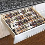 SZJHXIN Spice Drawer Organizer, 8 Pcs, Metal Drawer Spice Rack, Spice Organization for Drawer, Adjustable from 11" to 22", Matte Black