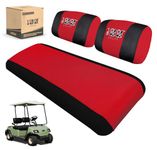 10L0L Golf Cart Seat Covers for Yamaha G2 G9 G16 G19 G22 & Club Car DS Pre-2000,EZGO Marathon,Washable Durable Breathable Material Cover Fit Like a Glove,Easy to Install(Red+Black)