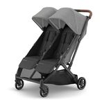 UPPAbaby MINU Duo Stroller | Greyson - Charcoal Mélange | Side-by-Side Lightweight Compact Double Buggy | from Birth to 22kg per Seat | Slim Doorway-Friendly Design | Baby Travel Stroller