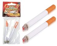 Zugar Land Realistic Looking Fake Stage Puff Cigarettes (3.5") Prop For Prank, Halloween Costume, Movie, Or Theater Play Tricky Fun Gag Cool Toy Fancy Dress Looks Lit Up. (12 Cigarettes) - Multicolor