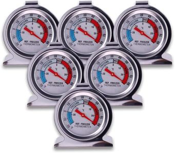 Refrigerator Freezer Large Dial Thermometer 6 Pack Classic Series Fridge Freezer Alarm Thermometer Internal Temperature Gauge for Kitchen Refrigerator