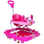 1st Step Walker Cum Rocker with 4 Level Height Adjustment and Push Handle (Pink)