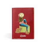 Innovative Gifts Unisex Personalized Printed Passport Cover with Custom Name I Customized PU Leather Unique Travel Accessories Organizer I Classy & Stylish Gift for Men, Women & Kids - Red