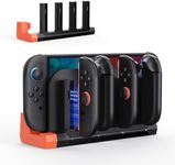 Transnovo Switch 2 Controller Charger - Plug-in Dual-Direction Magnetic Charging Dock for Nintendo Switch 2 Joycons, Accessories 4-in-1 Fast Charger Station with Charging Indicator, Black