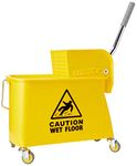 Professional 20 Litre Yellow Kentucky Mop System With Wheels and Double Bucket