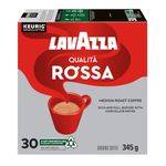 Lavazza Qualità Rossa Medium Roast K-Cup Coffee Pods, 30 Count For Keurig Coffee Makers