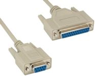 KENTEK 10 Feet FT DB9 Female to DB25 Female Null Modem Serial Printer Cable Cord 28 AWG F/F Molded D-SUB RS-232 Crossover 9 to 25 Pin for DTE PC Mac Linux Data Transmission Communication