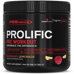 PEScience Prolific Pre Workout, Raspberry Lemonade, 40 Scoop, Energy Supplement with Nitric Oxide