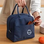 ZENOVISTA Insulated Lunch Bag Thermal Bag Cool Bag for Adults Men Women Kids Lunch Box Bag Holder Cooler Bag for Foods & Drinks Picnic Beach School Office Work Organizer Tote Bag (Blue)