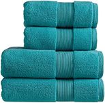 Christy Living Carnival Bath Towels | Set of 4 | 2 Hand, 2 Bath | Soft Plush Cotton Bathroom Towels | Absorbent Shower Towels | Quick Dry | 650GSM | Machine Washable | Duck Egg Blue