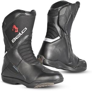 MAXIMO-MOTO Motorbike Boots, Motorcycle Boots, Racing Motorcycle Shoes, Motorbike Shoes, Motocross Mens Motorbike Boots (Black, UK Footwear Size System, Adult, Men, Numeric, Medium, 10)